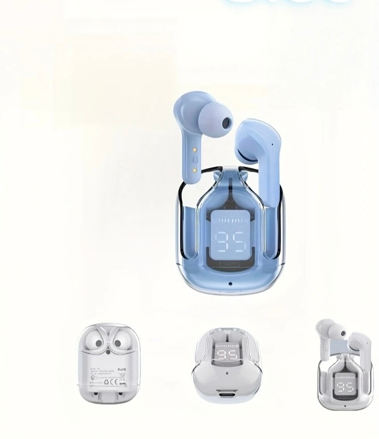 Wireless Earbuds Bluetooth 5.3, ENC Noise Cancelling, LED Battery Display, 3D Stereo Audio, Touch Control, Mini In-Ear Headphone