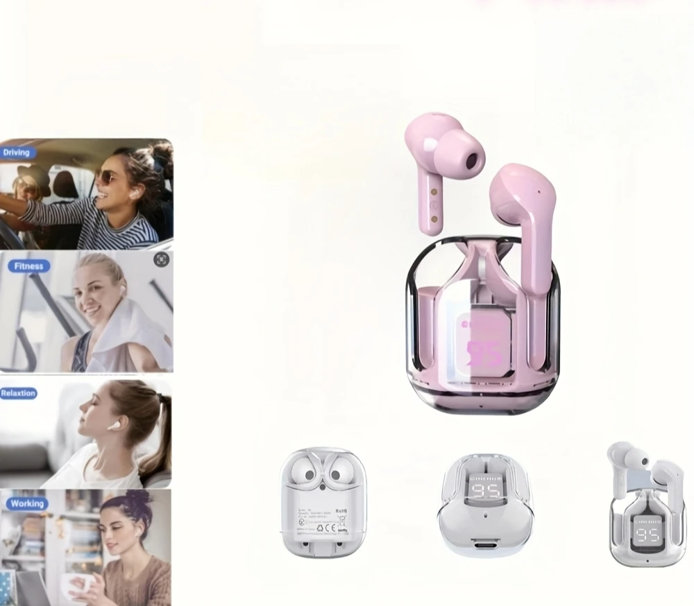 Wireless Earbuds Bluetooth 5.3, ENC Noise Cancelling, LED Battery Display, 3D Stereo Audio, Touch Control, Mini In-Ear Headphone