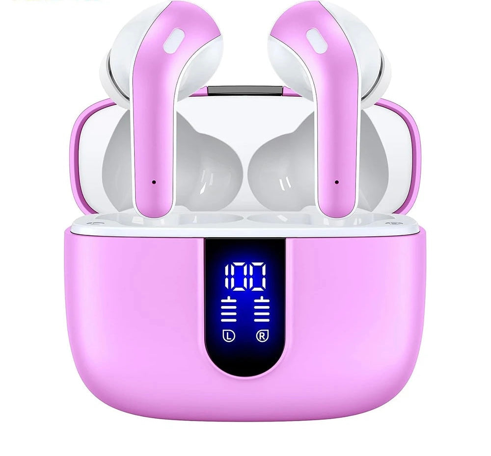 Wireless Earphones with Bluetooth 5.3, Quad-Mic Call Noise Reduction ENC, 50H Playtimes Wireless Earbuds Bluetooth Headphones