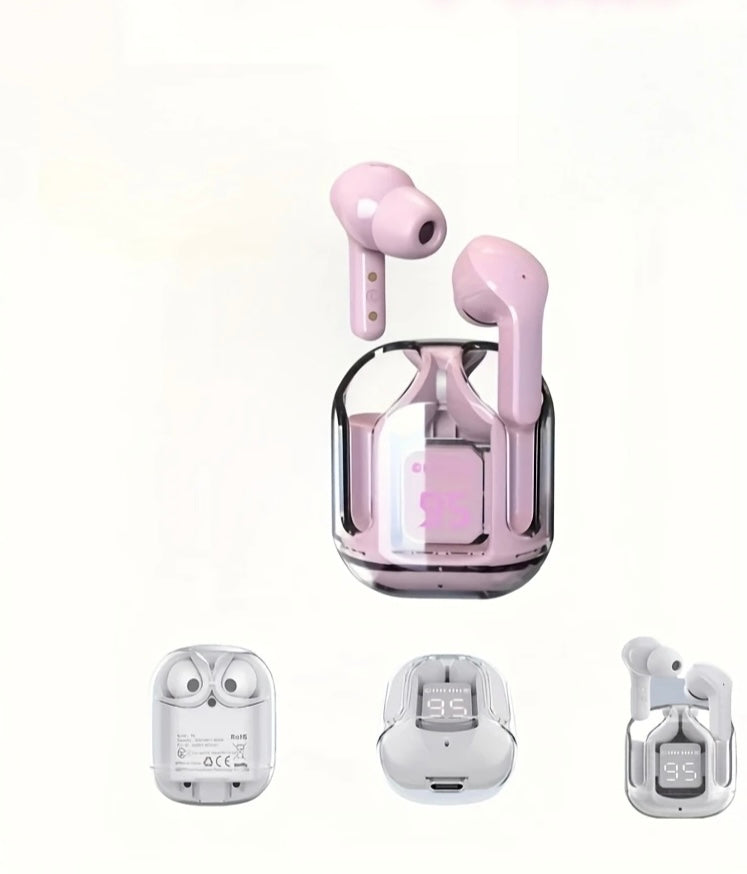 Wireless Earbuds Bluetooth 5.3, ENC Noise Cancelling, LED Battery Display, 3D Stereo Audio, Touch Control, Mini In-Ear Headphone