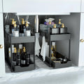 2 Pack Under Sink Organizer us, 2 Tier Bathroom Cabinet Organizer with Sliding Basket, Multi-Purpose Under Sink Organizers and Stor