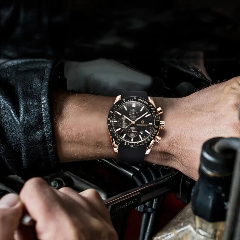 Pagane Design 2026 New Men's Quartz Chronograph Luxury Sapphire Stainless Steel Waterproof 3Bar Night Light C3 Casual Watch