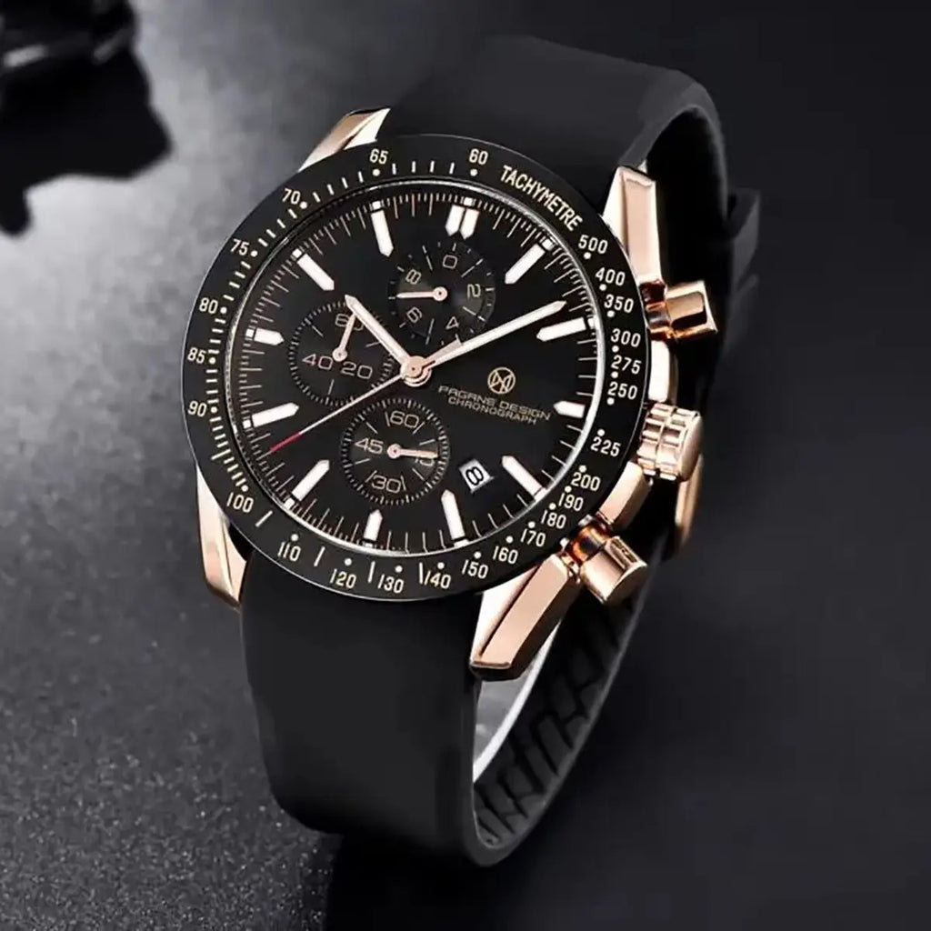 Pagane Design 2026 New Men's Quartz Chronograph Luxury Sapphire Stainless Steel Waterproof 3Bar Night Light C3 Casual Watch