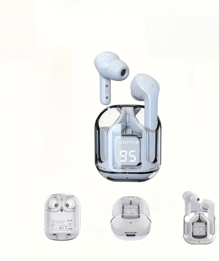 Wireless Earbuds Bluetooth 5.3, ENC Noise Cancelling, LED Battery Display, 3D Stereo Audio, Touch Control, Mini In-Ear Headphone