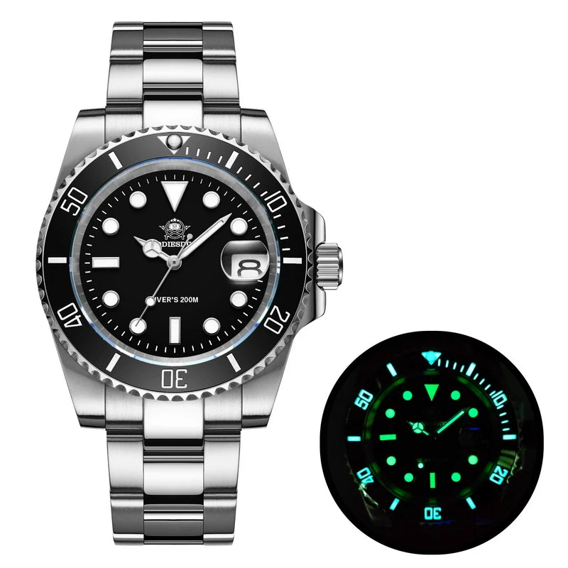 ADDIESDIVE 41mm Watch For Men 20Bar C3 Super Luminous reloj hombre Quartz watch relogio masculino Men Steel Waterproof Watches