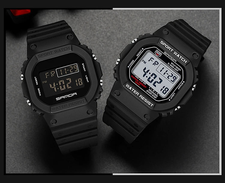 SANDA G Style Digital Watch Men Outdoor Waterproof Sports Wrist Watches For Men Running Stopwatch Military LED Electronic Clock