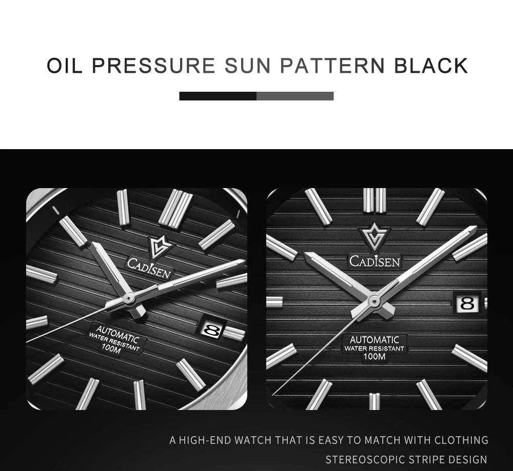 CADISEN Diver Watch Luxury Sapphire MIYOTA 8215 German Designer Men Automatic Mechanical Watches Waterproof Luminous Wristwatch