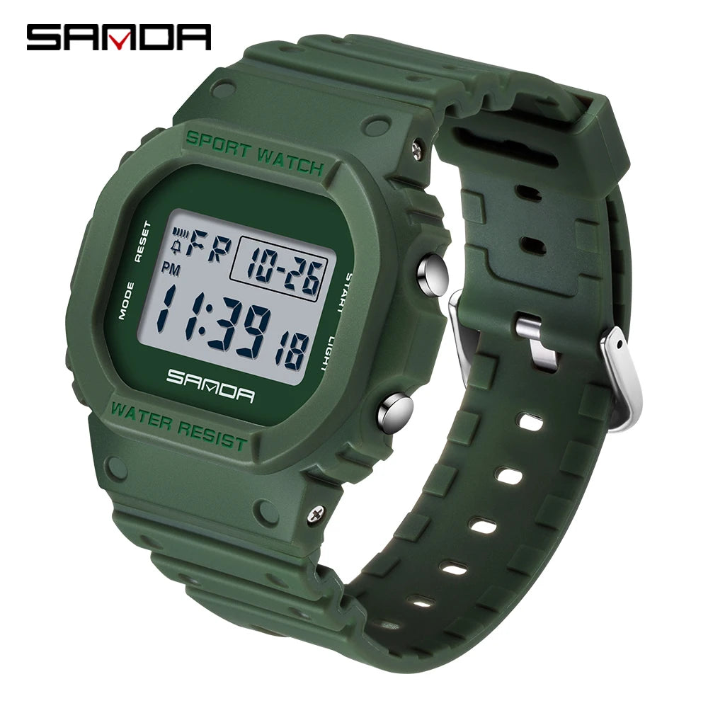 SANDA G Style Digital Watch Men Outdoor Waterproof Sports Wrist Watches For Men Running Stopwatch Military LED Electronic Clock