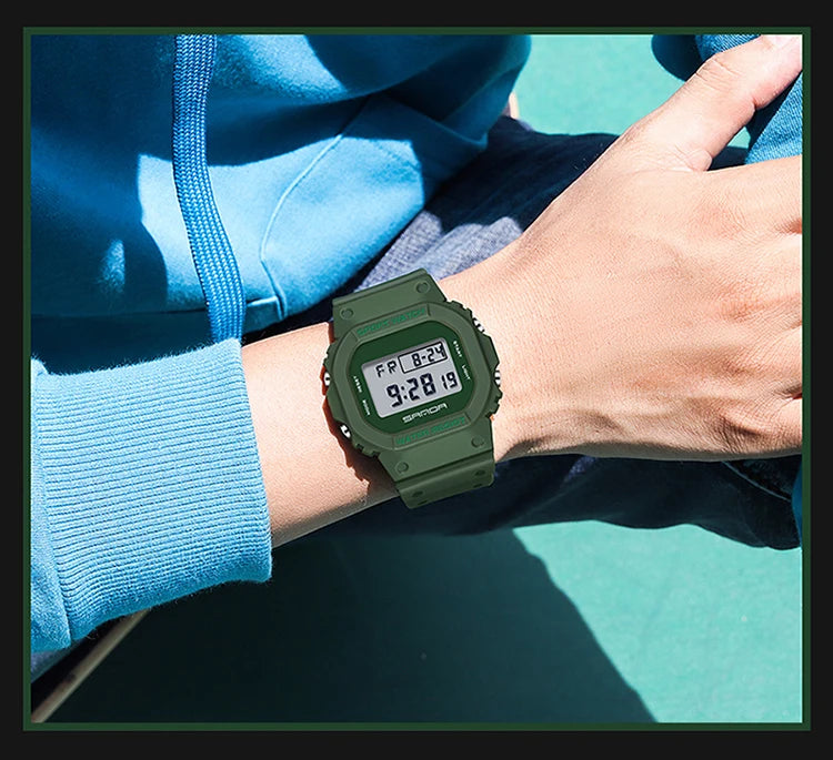 SANDA G Style Digital Watch Men Outdoor Waterproof Sports Wrist Watches For Men Running Stopwatch Military LED Electronic Clock