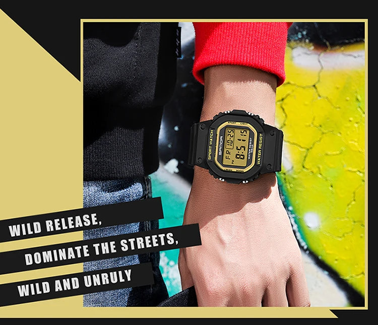 SANDA G Style Digital Watch Men Outdoor Waterproof Sports Wrist Watches For Men Running Stopwatch Military LED Electronic Clock