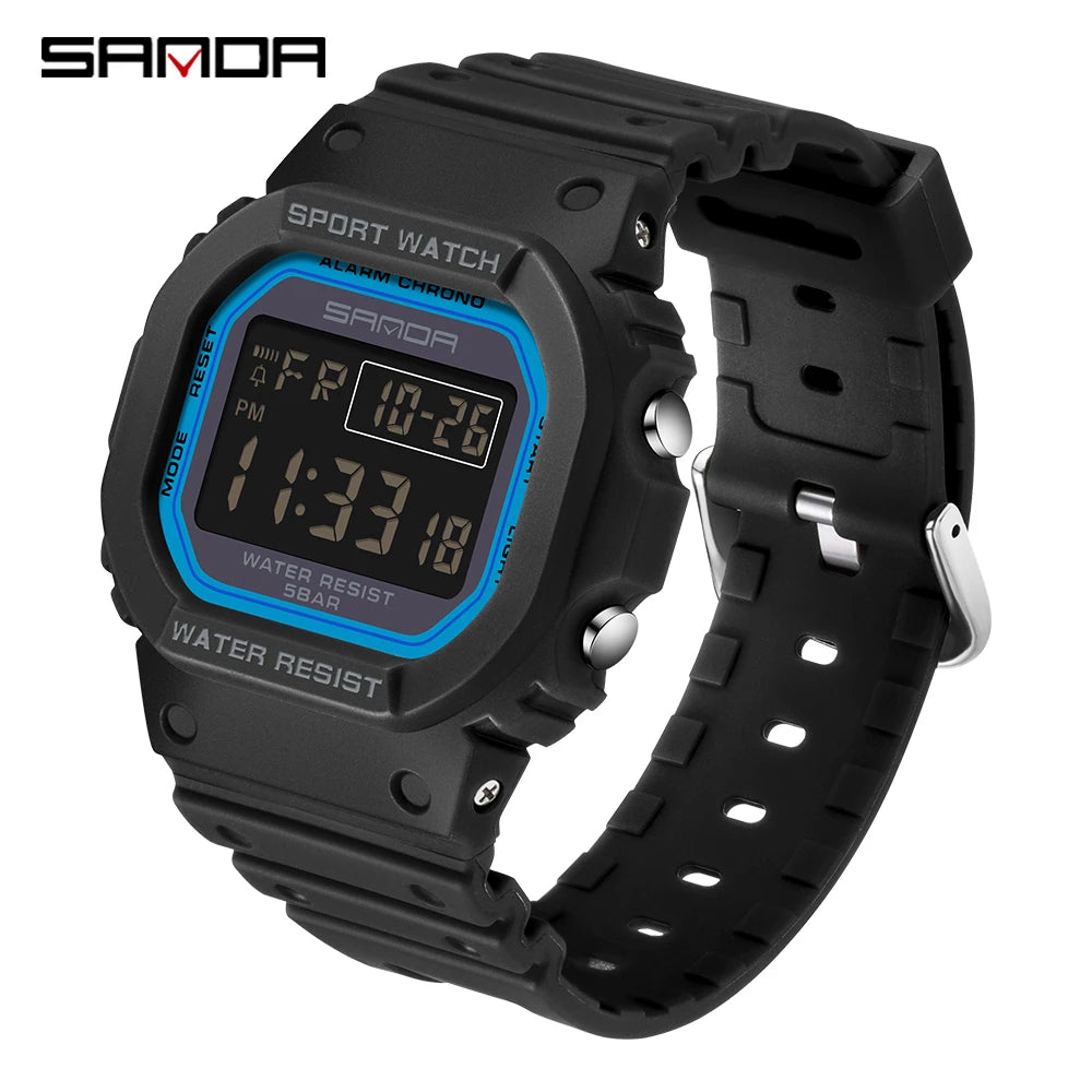 SANDA G Style Digital Watch Men Outdoor Waterproof Sports Wrist Watches For Men Running Stopwatch Military LED Electronic Clock