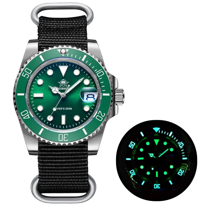 ADDIESDIVE 41mm Watch For Men 20Bar C3 Super Luminous reloj hombre Quartz watch relogio masculino Men Steel Waterproof Watches
