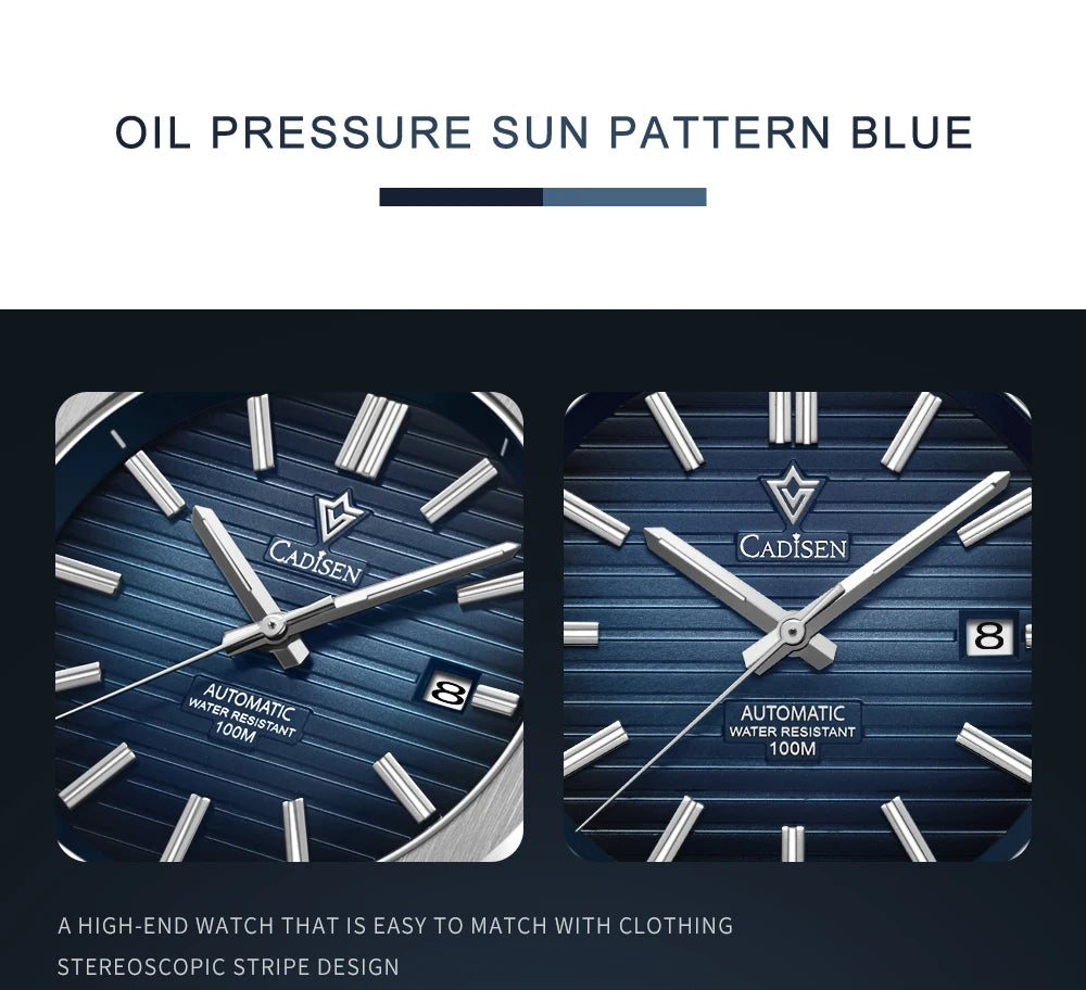 CADISEN Diver Watch Luxury Sapphire MIYOTA 8215 German Designer Men Automatic Mechanical Watches Waterproof Luminous Wristwatch
