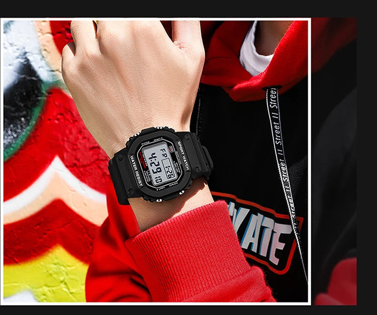 SANDA G Style Digital Watch Men Outdoor Waterproof Sports Wrist Watches For Men Running Stopwatch Military LED Electronic Clock
