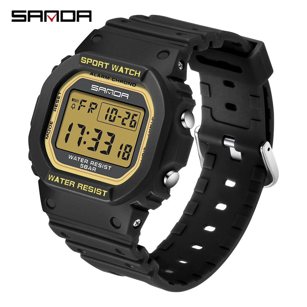 SANDA G Style Digital Watch Men Outdoor Waterproof Sports Wrist Watches For Men Running Stopwatch Military LED Electronic Clock