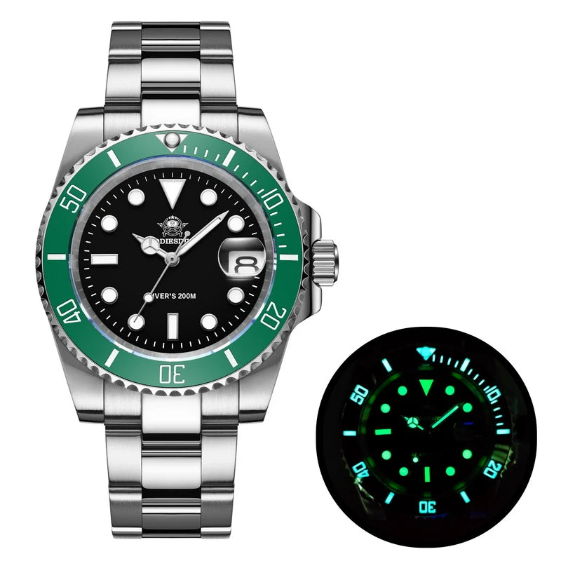 ADDIESDIVE 41mm Watch For Men 20Bar C3 Super Luminous reloj hombre Quartz watch relogio masculino Men Steel Waterproof Watches
