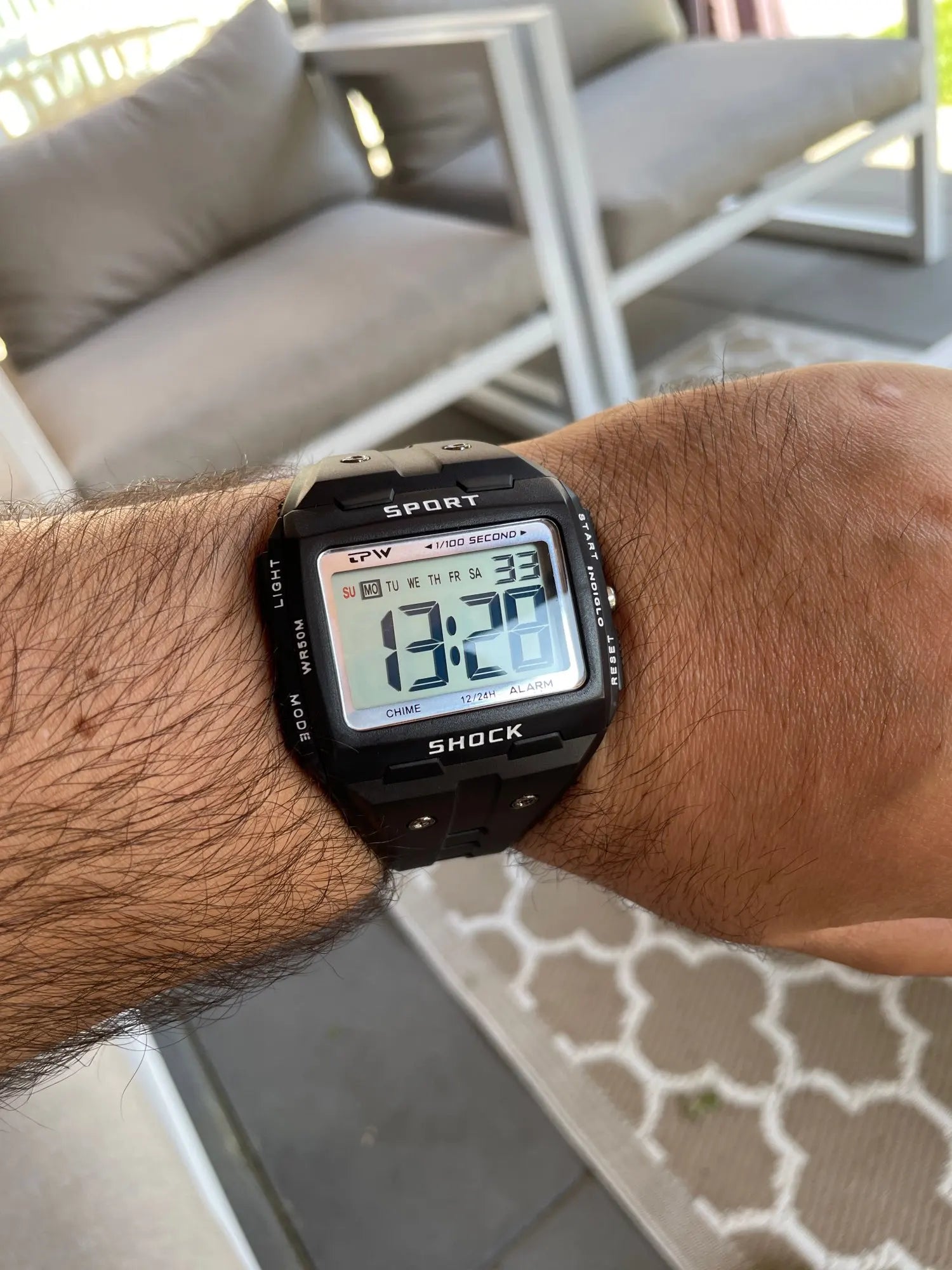 TPW Oversized Digital Watch Big Numbers Easy to Read 5ATM Water Resistant