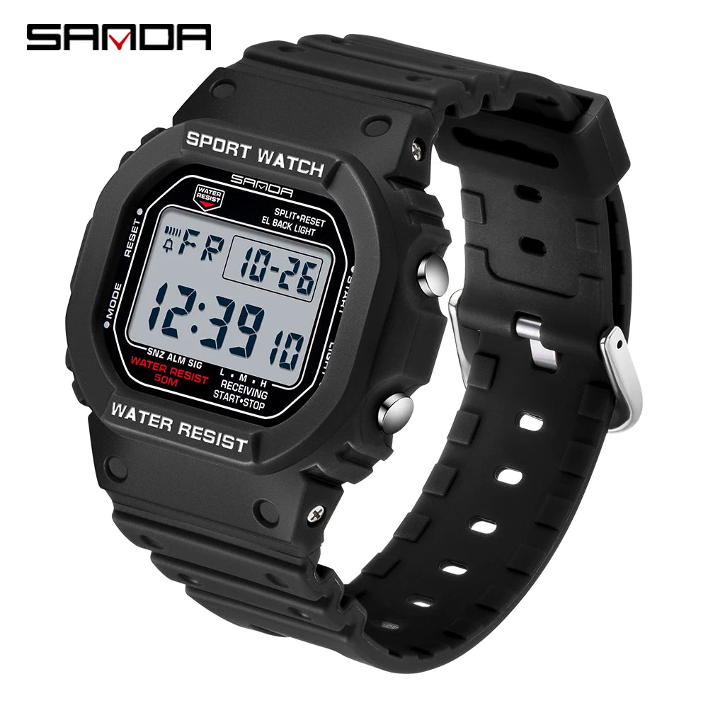 SANDA G Style Digital Watch Men Outdoor Waterproof Sports Wrist Watches For Men Running Stopwatch Military LED Electronic Clock