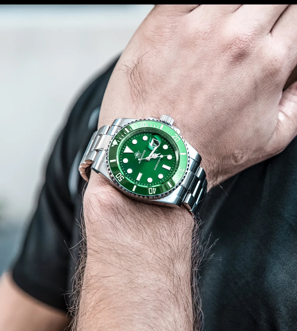 ADDIESDIVE 41mm Watch For Men 20Bar C3 Super Luminous reloj hombre Quartz watch relogio masculino Men Steel Waterproof Watches