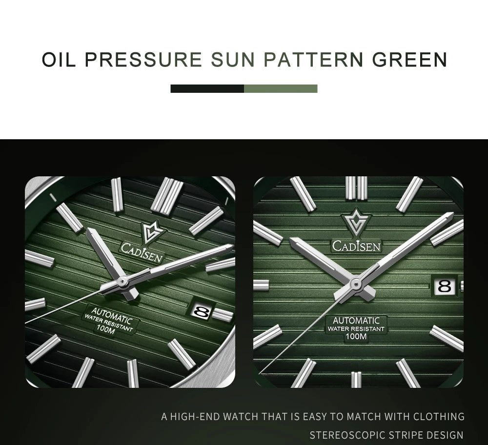 CADISEN Diver Watch Luxury Sapphire MIYOTA 8215 German Designer Men Automatic Mechanical Watches Waterproof Luminous Wristwatch