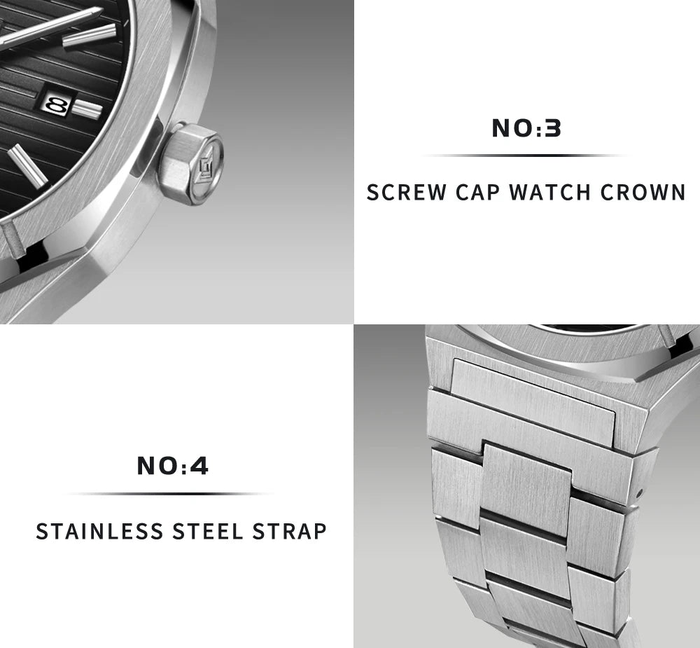 CADISEN Diver Watch Luxury Sapphire MIYOTA 8215 German Designer Men Automatic Mechanical Watches Waterproof Luminous Wristwatch