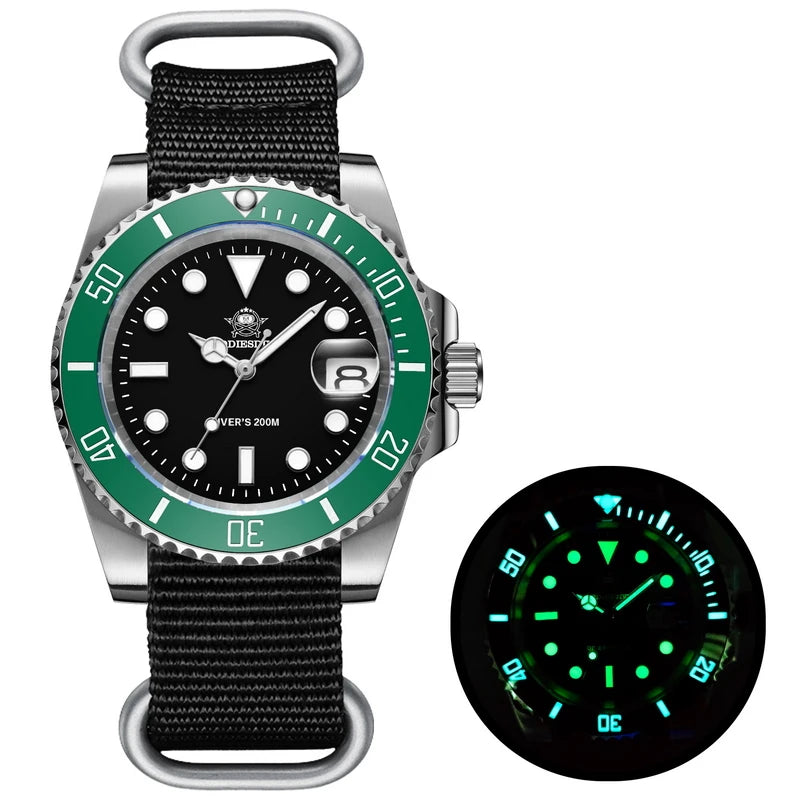 ADDIESDIVE 41mm Watch For Men 20Bar C3 Super Luminous reloj hombre Quartz watch relogio masculino Men Steel Waterproof Watches