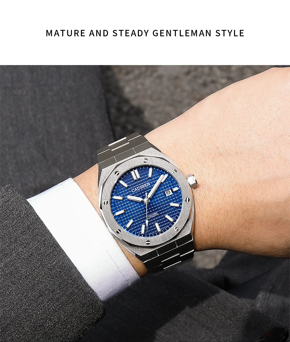 CADISEN Automatic Mens Watches Fashion Top Brand Stainless Steel Sapphire Glass MIYOTA 8215 Watch Men Mechanical Wristwatch
