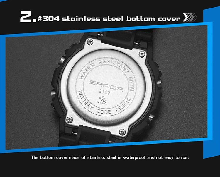 SANDA G Style Digital Watch Men Outdoor Waterproof Sports Wrist Watches For Men Running Stopwatch Military LED Electronic Clock