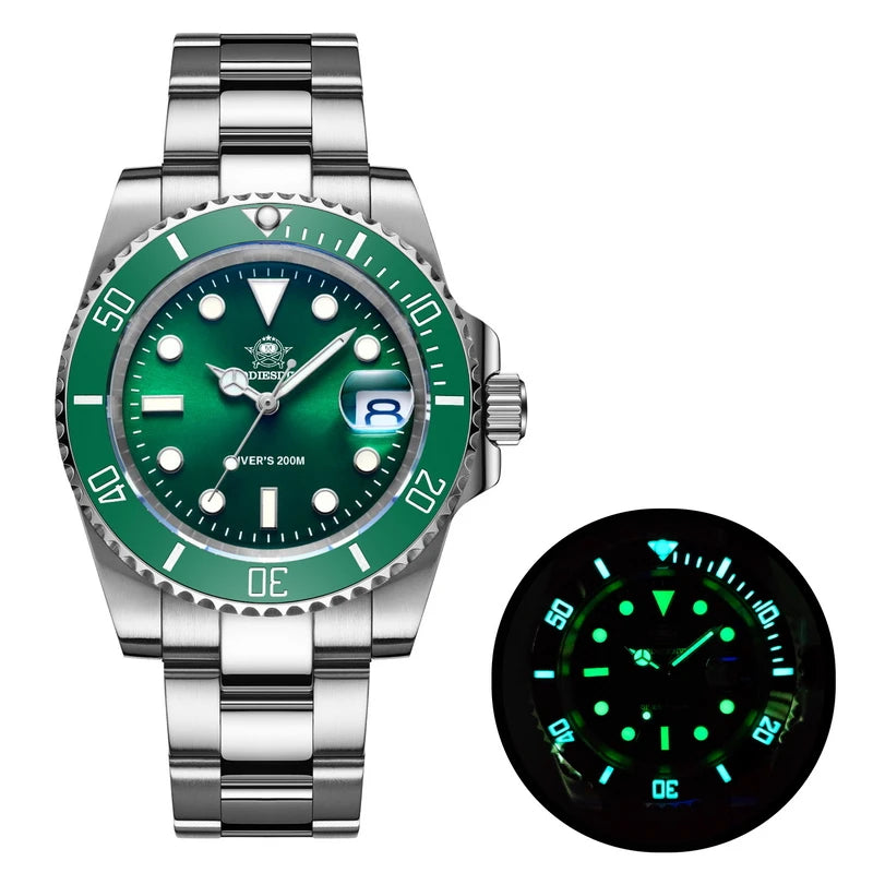 ADDIESDIVE 41mm Watch For Men 20Bar C3 Super Luminous reloj hombre Quartz watch relogio masculino Men Steel Waterproof Watches