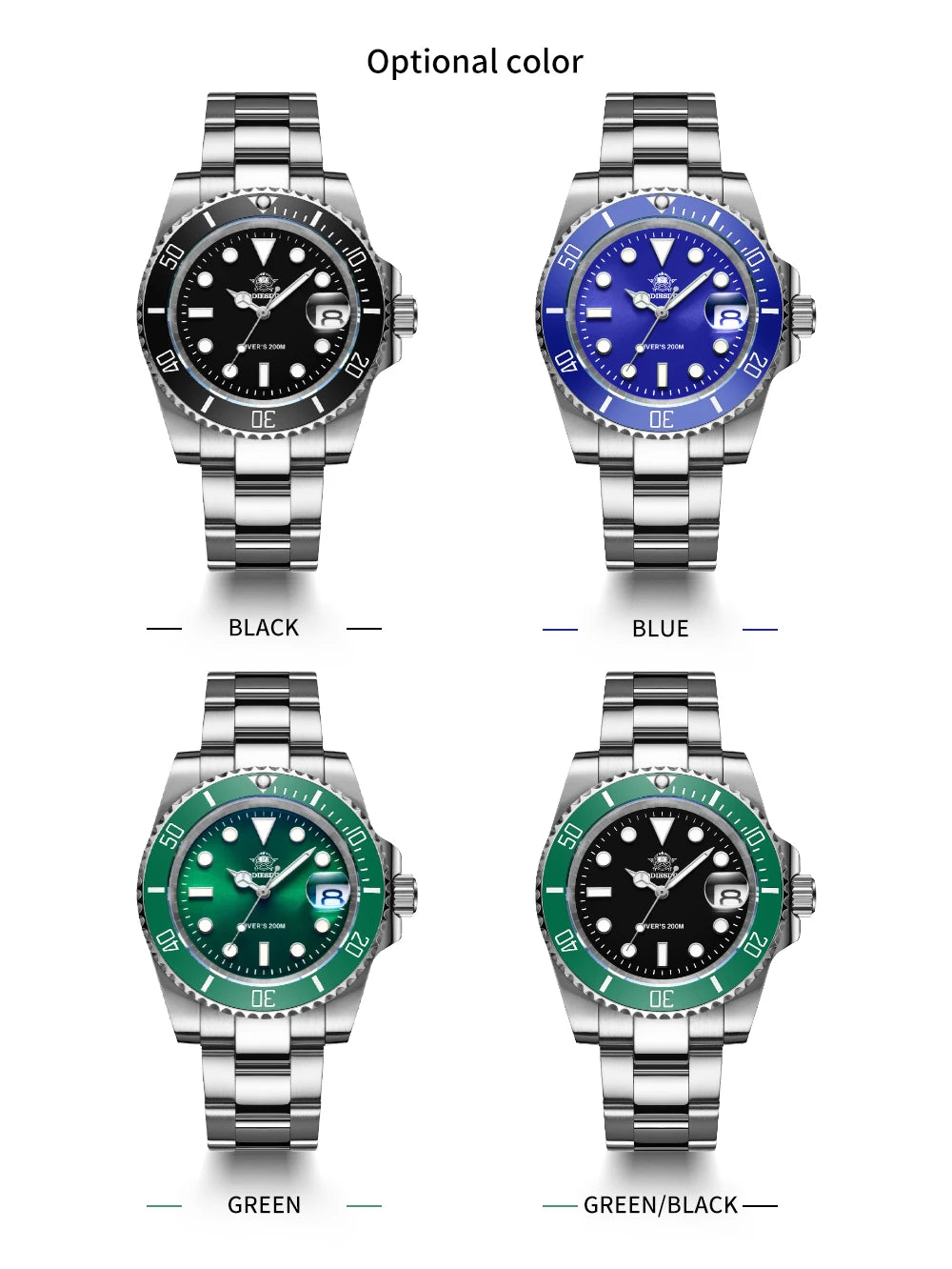 ADDIESDIVE 41mm Watch For Men 20Bar C3 Super Luminous reloj hombre Quartz watch relogio masculino Men Steel Waterproof Watches