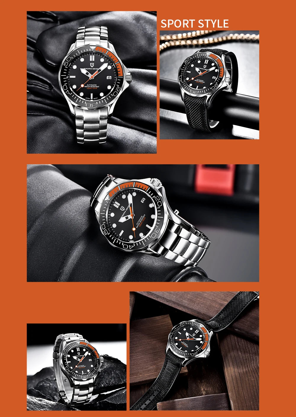 PAGANI DESIGN Men's Watches 2026 Luxury Mechanical Wristwatches Automatic Watch For Men AR Sapphire Ceramic Bezel Luminous Clock