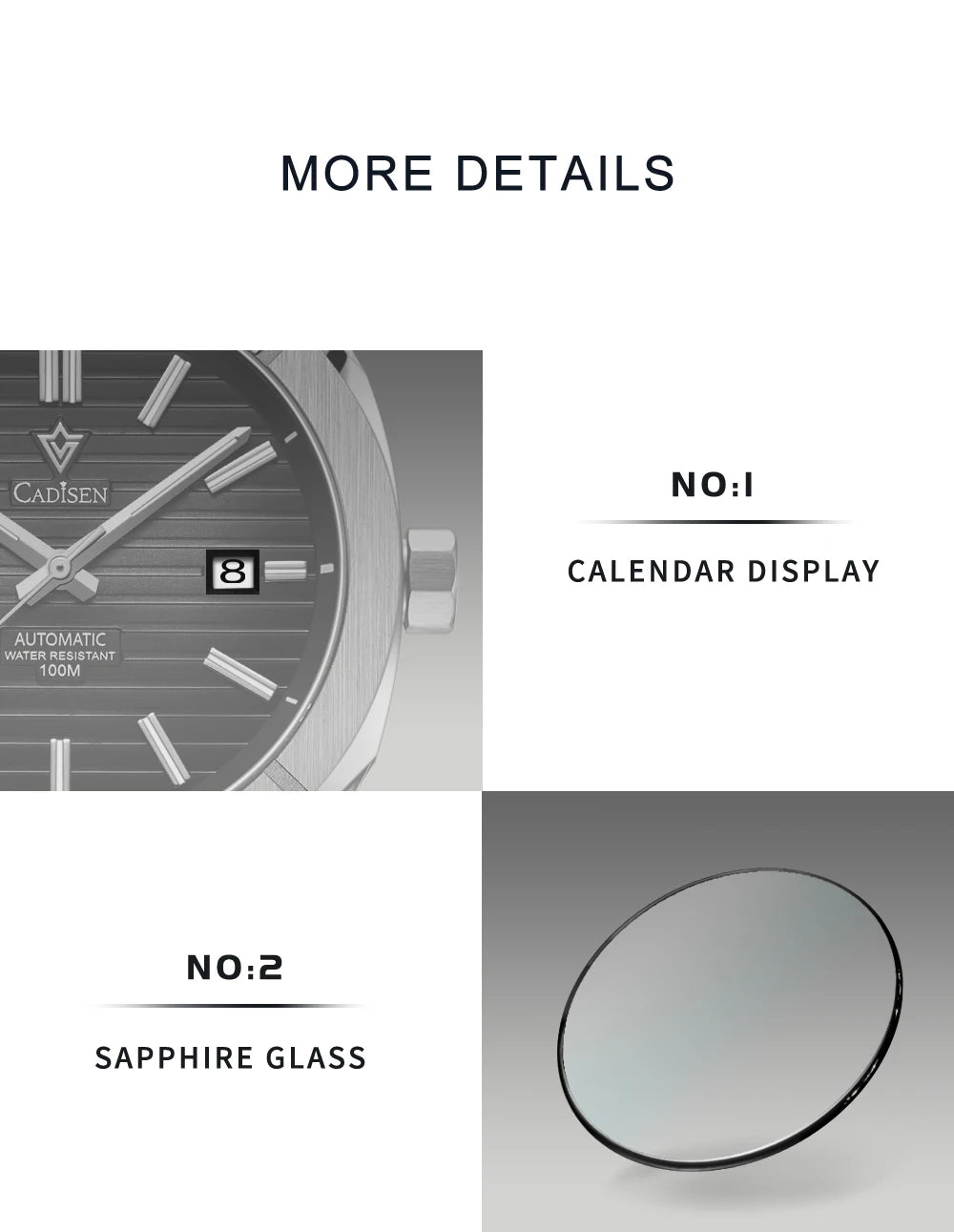 CADISEN Diver Watch Luxury Sapphire MIYOTA 8215 German Designer Men Automatic Mechanical Watches Waterproof Luminous Wristwatch