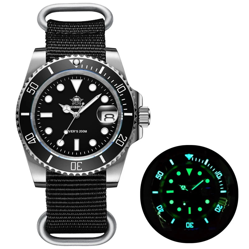ADDIESDIVE 41mm Watch For Men 20Bar C3 Super Luminous reloj hombre Quartz watch relogio masculino Men Steel Waterproof Watches