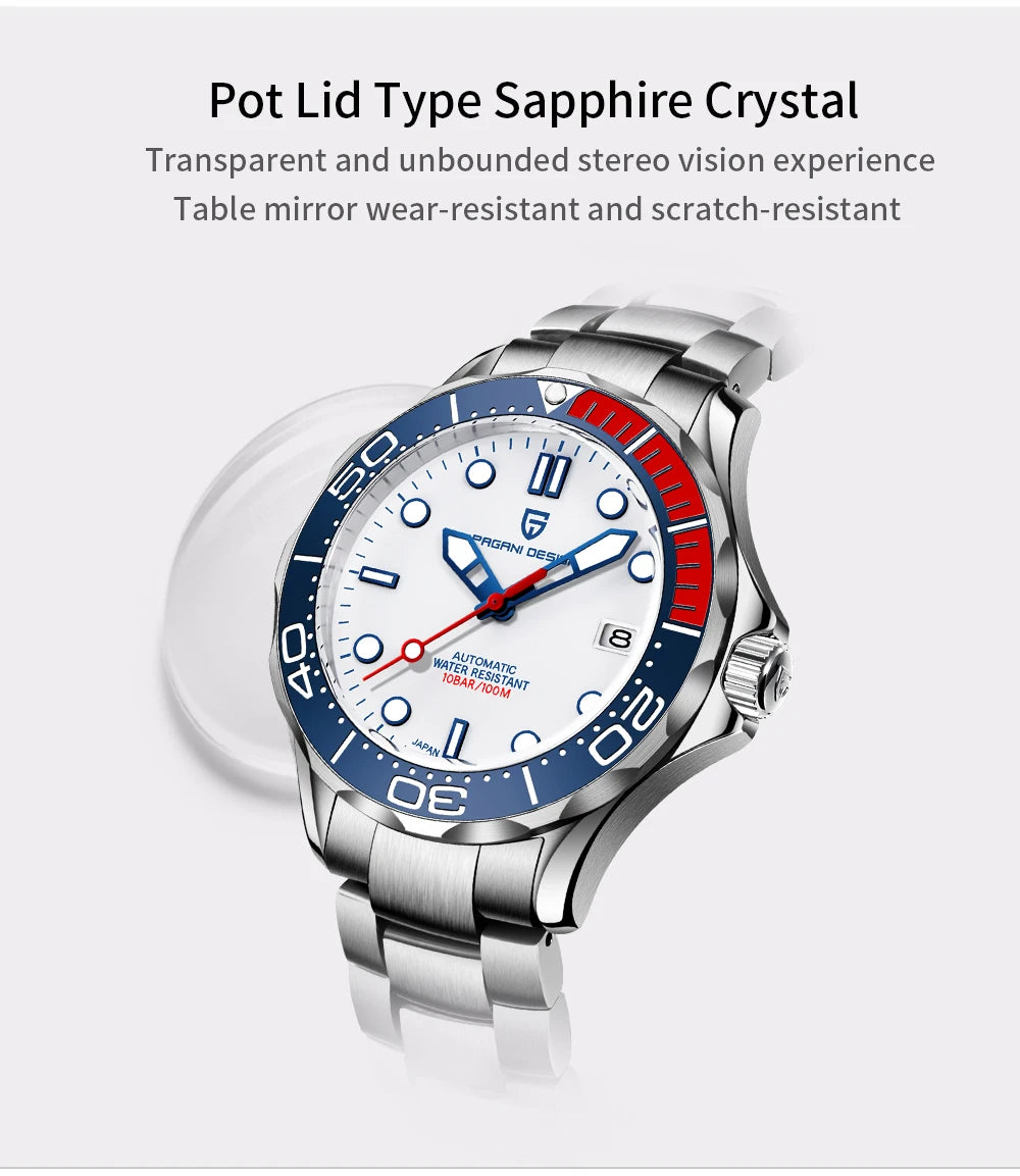 PAGANI DESIGN Men's Watches 2026 Luxury Mechanical Wristwatches Automatic Watch For Men AR Sapphire Ceramic Bezel Luminous Clock