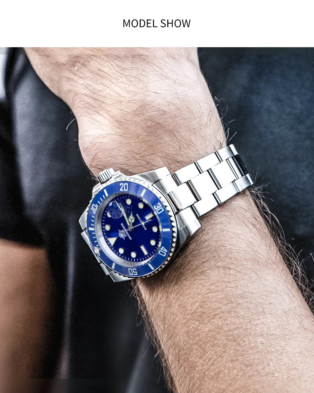 ADDIESDIVE 41mm Watch For Men 20Bar C3 Super Luminous reloj hombre Quartz watch relogio masculino Men Steel Waterproof Watches