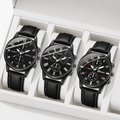 3PCS Fashion Men's Watches Set Business Trend Versatile Retro Classic Round Dial Quartz Watch Reloj Hombre（Without Box）