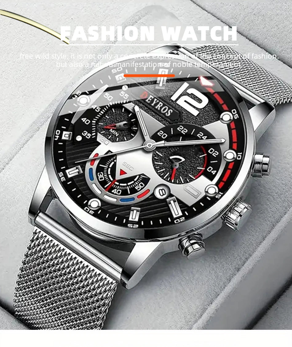 Fashion Mens Business Watches Luxury Quartz Wrist Watch Luminous Clock Men Casual Calendar Watch