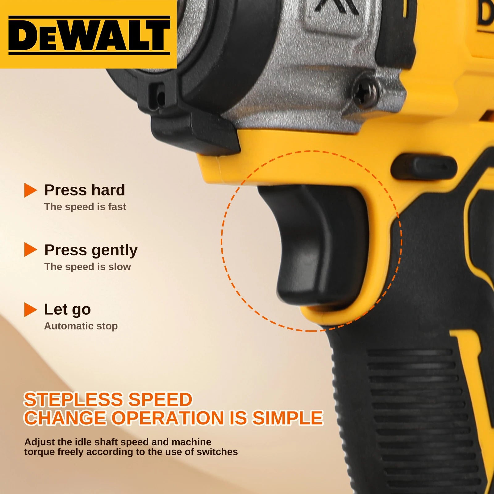 DEWALT US 1/2" DCF922 Wireless Impact Wrench Rechargeable High Torque 406Nm(Reverse) 2500PRM Universal 20V Battery Power Tools