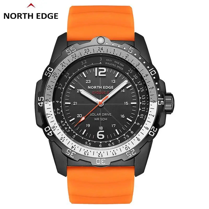 NORTH EDGE EVOQUE 2 Men Digital Military Watch Waterproof 50M Men's Sport Wristwatches Solar Power Luminous Enviormentally Clock