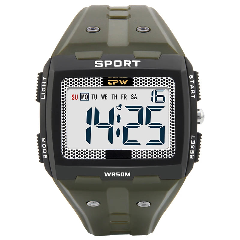 TPW Oversized Digital Watch Big Numbers Easy to Read 5ATM Water Resistant