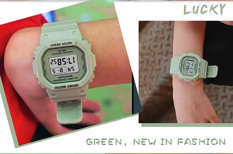 SANDA 293  Waterproof Watch Fashion Brand Ladies Watches For Women Sport Digital Wristwatches Female Clock LED Display 50m