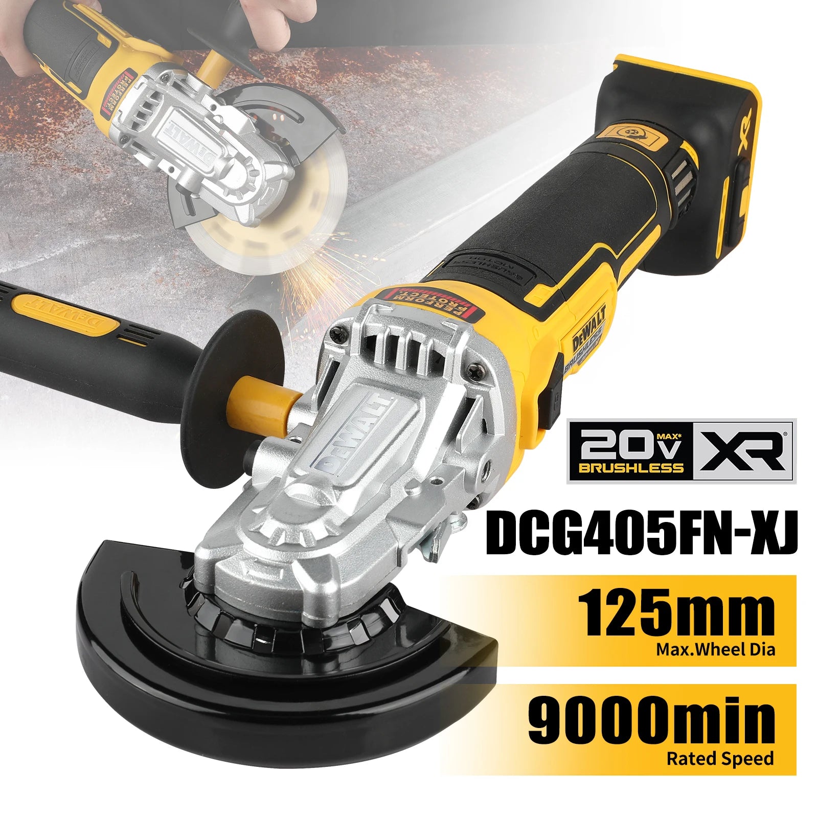 Dewalt us DCF850 DCG405FN Rechargeable Cordless electric screwdriver 125mm  Angle Grinder Maintenance Cutting Machine Tool Combo