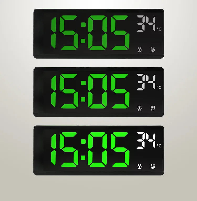 LED Digital Electronic Clock Backlight Large Number Alarm Clock Temperature Calendar Bedside Table Nightlight Home Decoration