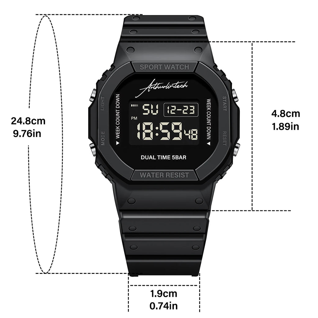Military Digital Watch for Men Sports Waterproof Shockproof Mens Wristwatches LED Didplay Alarm Clock Reloj Hombre