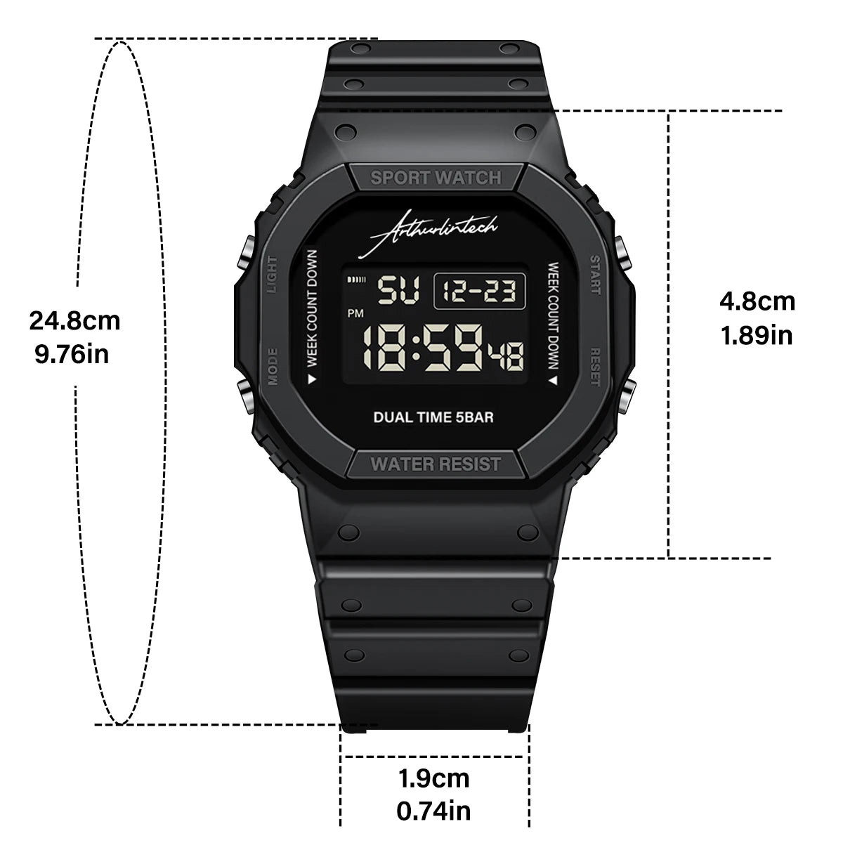 Military Digital Watch for Men Sports Waterproof Shockproof Mens Wristwatches LED Didplay Alarm Clock Reloj Hombre