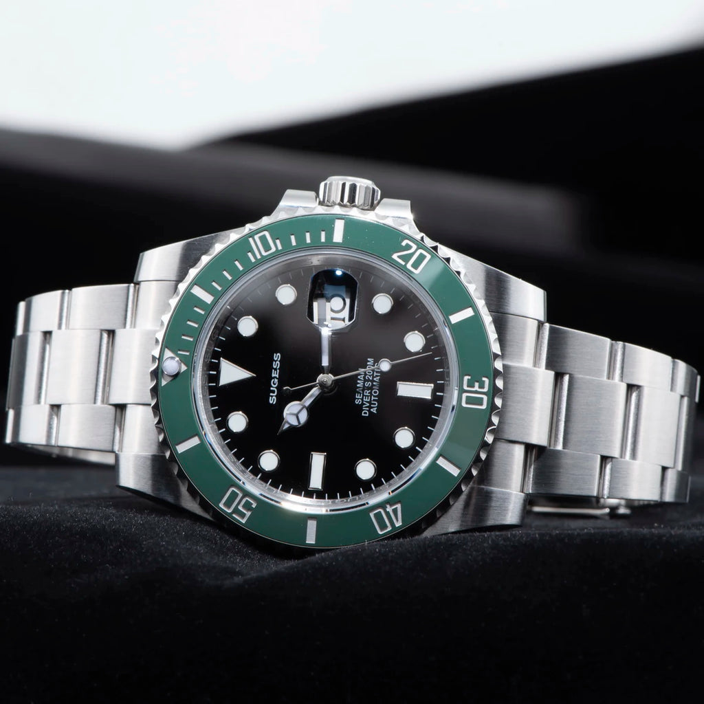 Sugess Watch of Men Diver NH35 Automatic Mechanical Wristwatch Date Sapphire Crystal Luminous Ceramic Bezel Waterproof 200M 2022