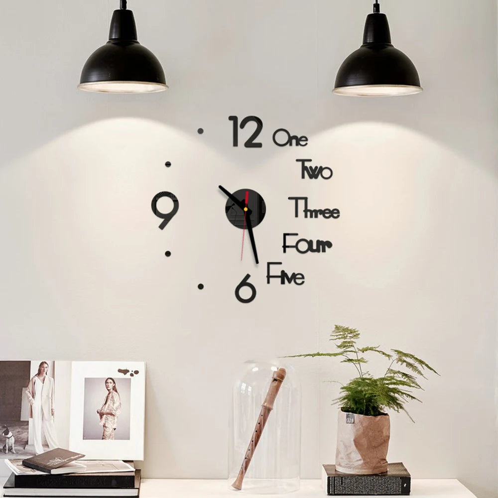 reloj de pared Luminous Wall Clock DIY Quartz Watch Clocks Acrylic Mirror Stickers Horloge Murale Wall Decor Home Decoration HOT