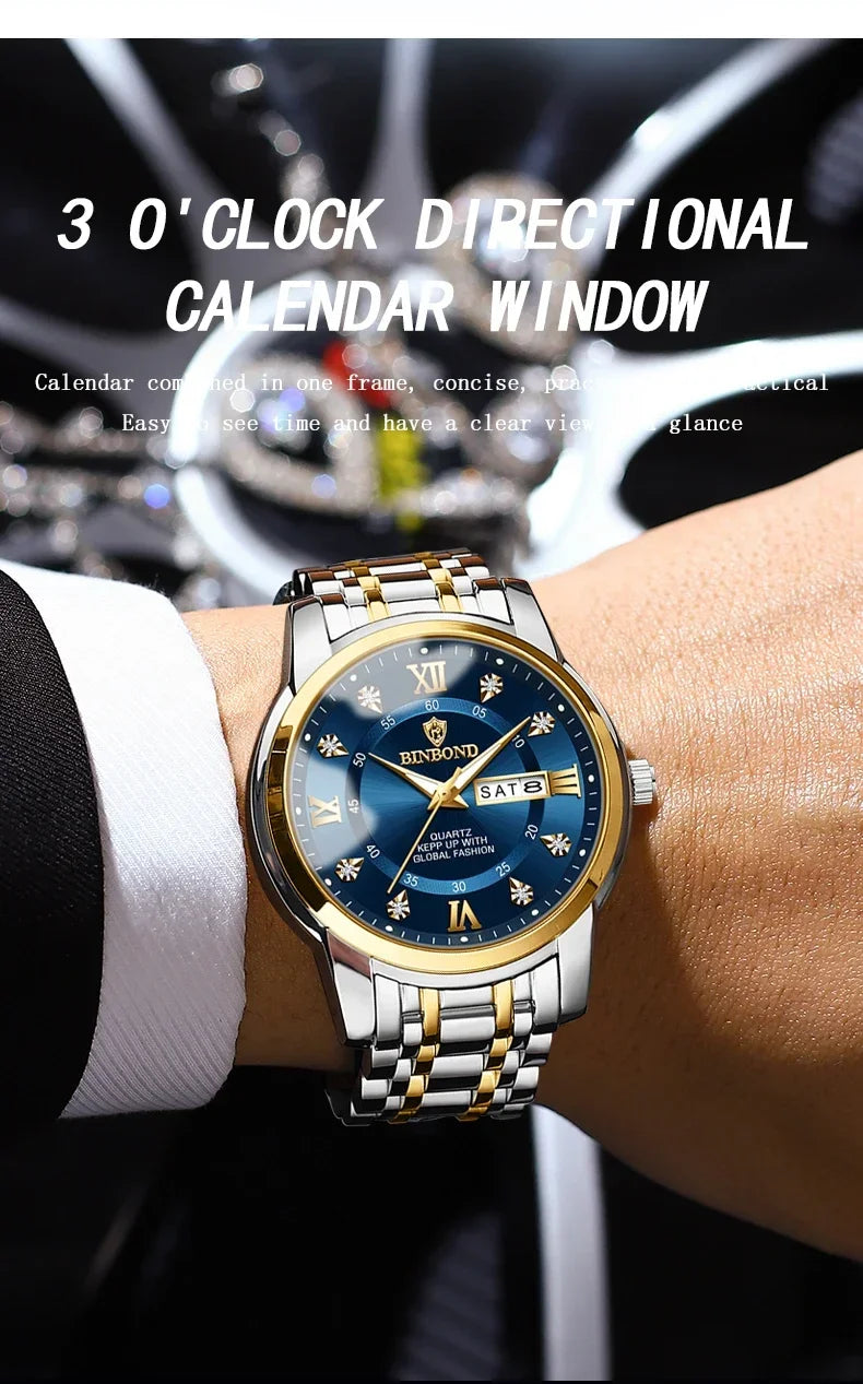 Casual Business Movement Fashion Quartz Wristwatches Gold Diamond Clock Men Luxury Watch Automatic Watches Mens Gifts Relojes