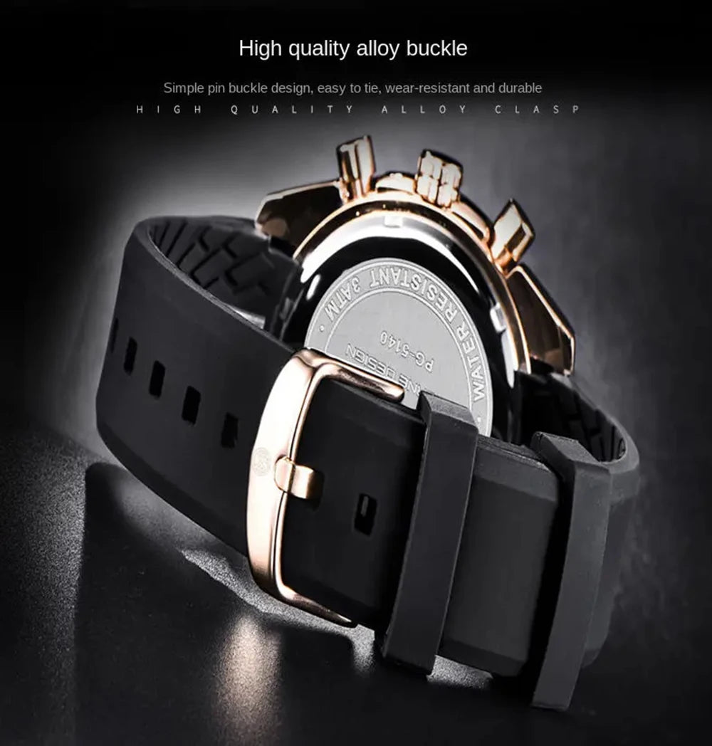 Pagane Design 2026 New Men's Quartz Chronograph Luxury Sapphire Stainless Steel Waterproof 3Bar Night Light C3 Casual Watch