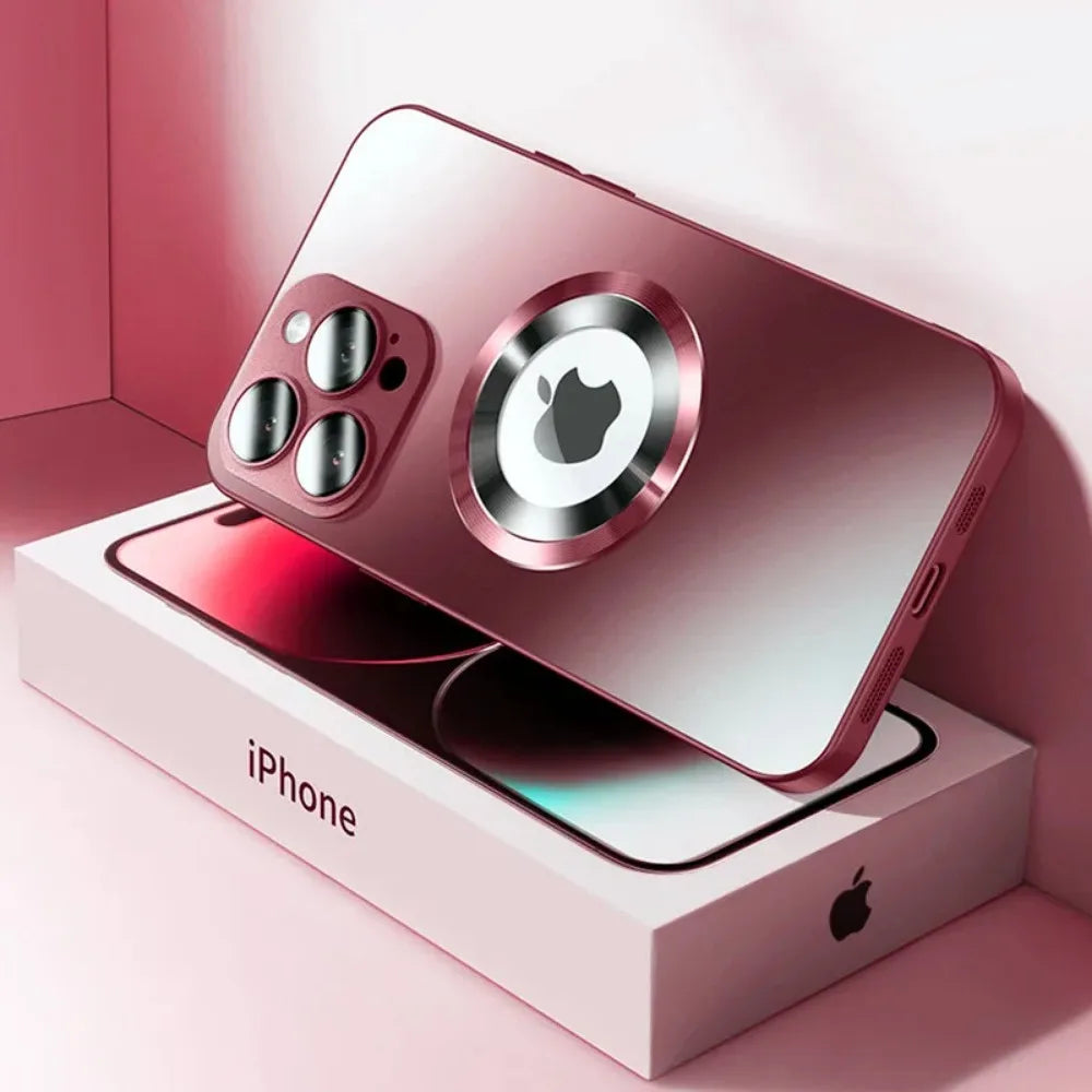 Luxury Matte Magnetic For Magsafe Case For iPhone 16 15 Pro Max 14 13 12 11 Camera Protection Shockproof Wireless Charging Cover